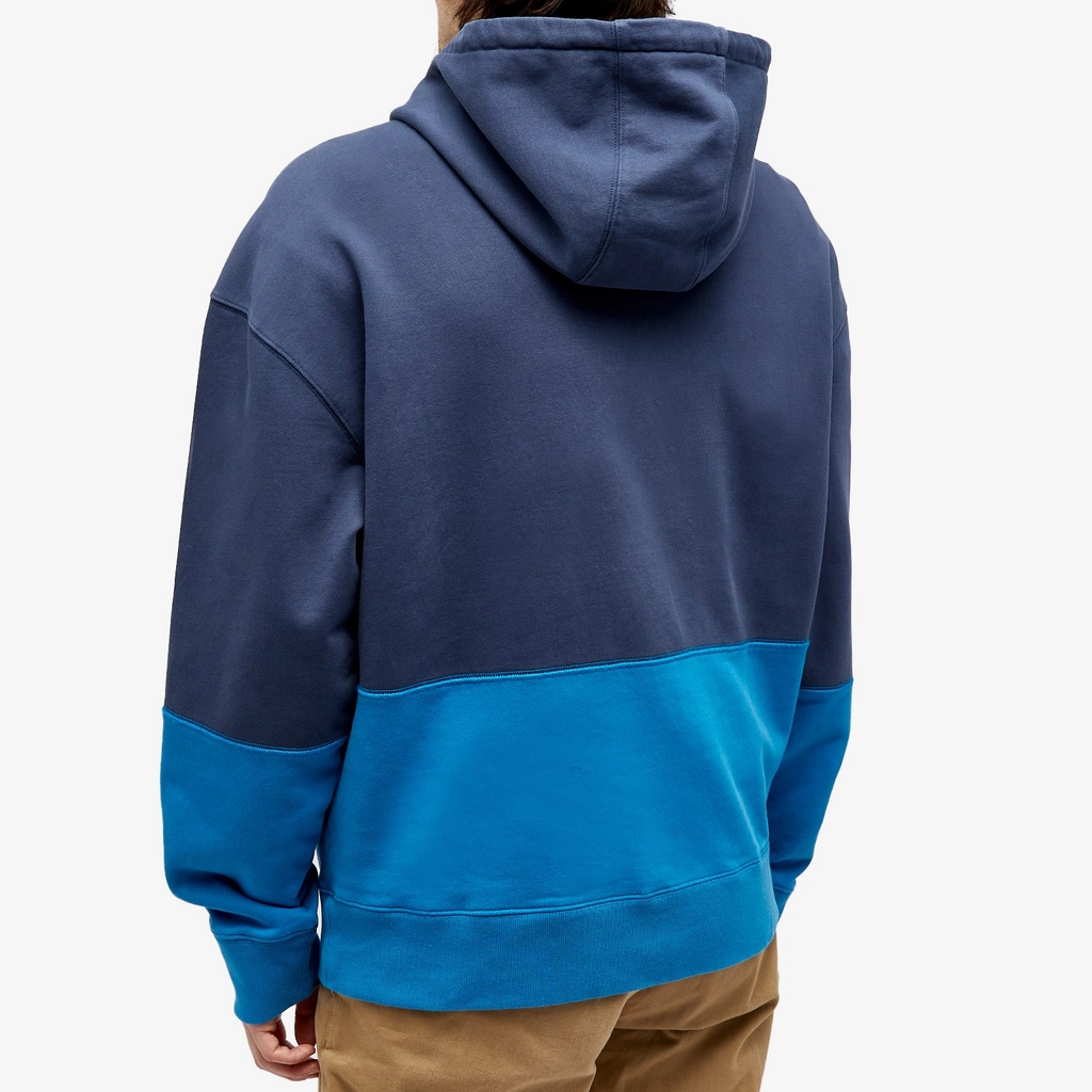 Maison Kitsune Color Block Oversize Hoodie Ink Blue/Sapphire